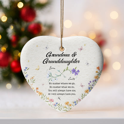 No Matter Where We Go, Flowers Heart Ornament