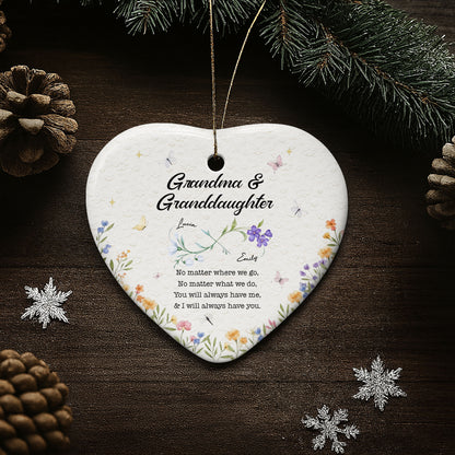 No Matter Where We Go, Flowers Heart Ornament