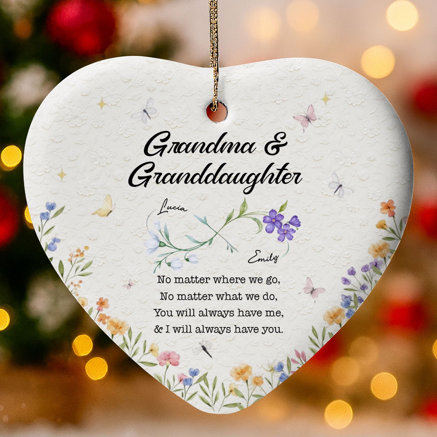 No Matter Where We Go, Flowers Heart Ornament