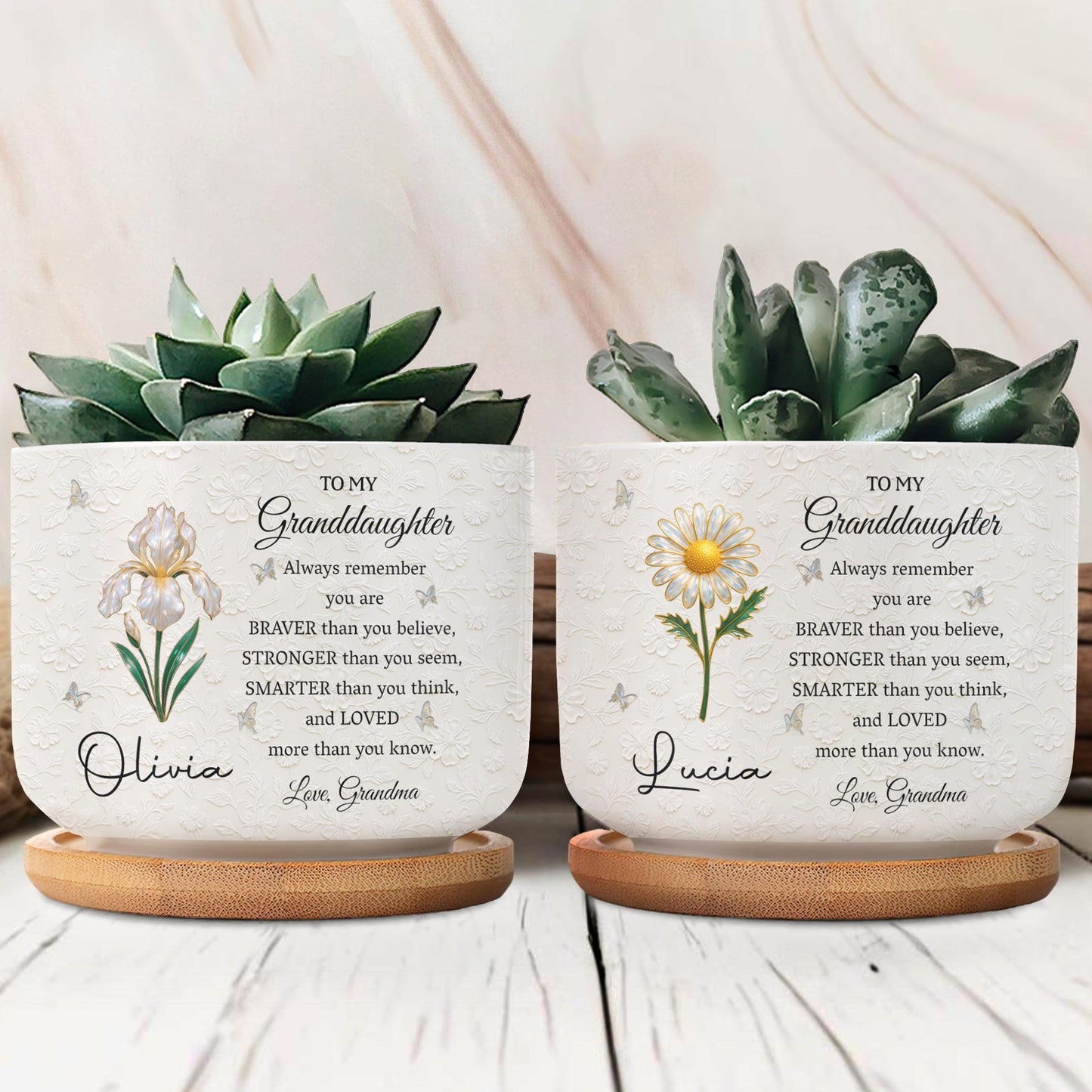 To My Granddaughter, Flowers And Inspirational Message