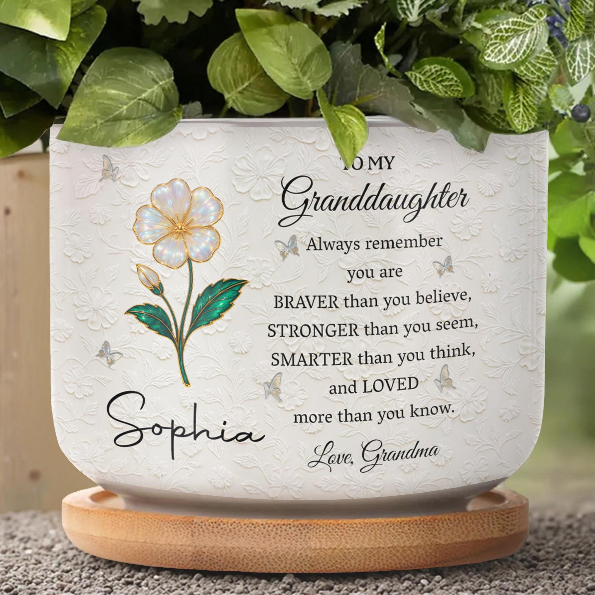 To My Granddaughter, Flowers And Inspirational Message