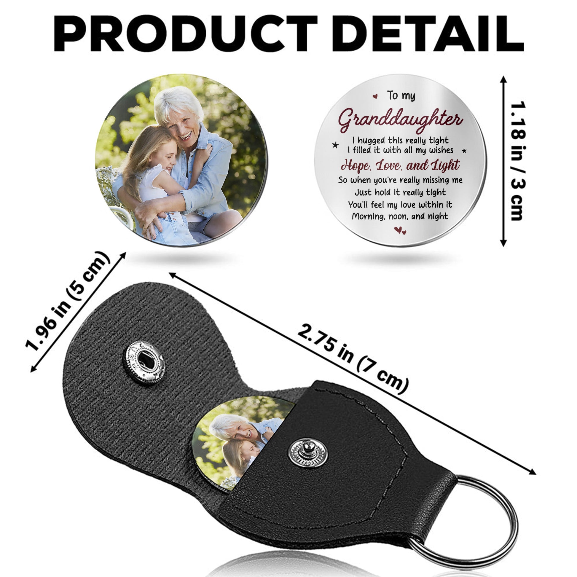 To My Granddaughter, Hope Love And Light Keychain