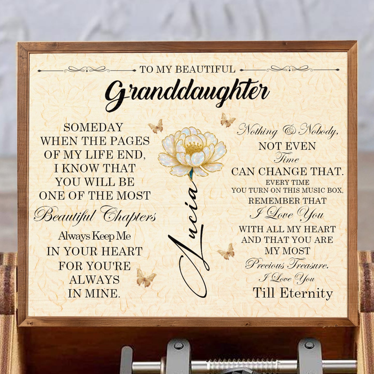 To My Beautiful Granddaughter, One Of The Most Beautiful Chapters