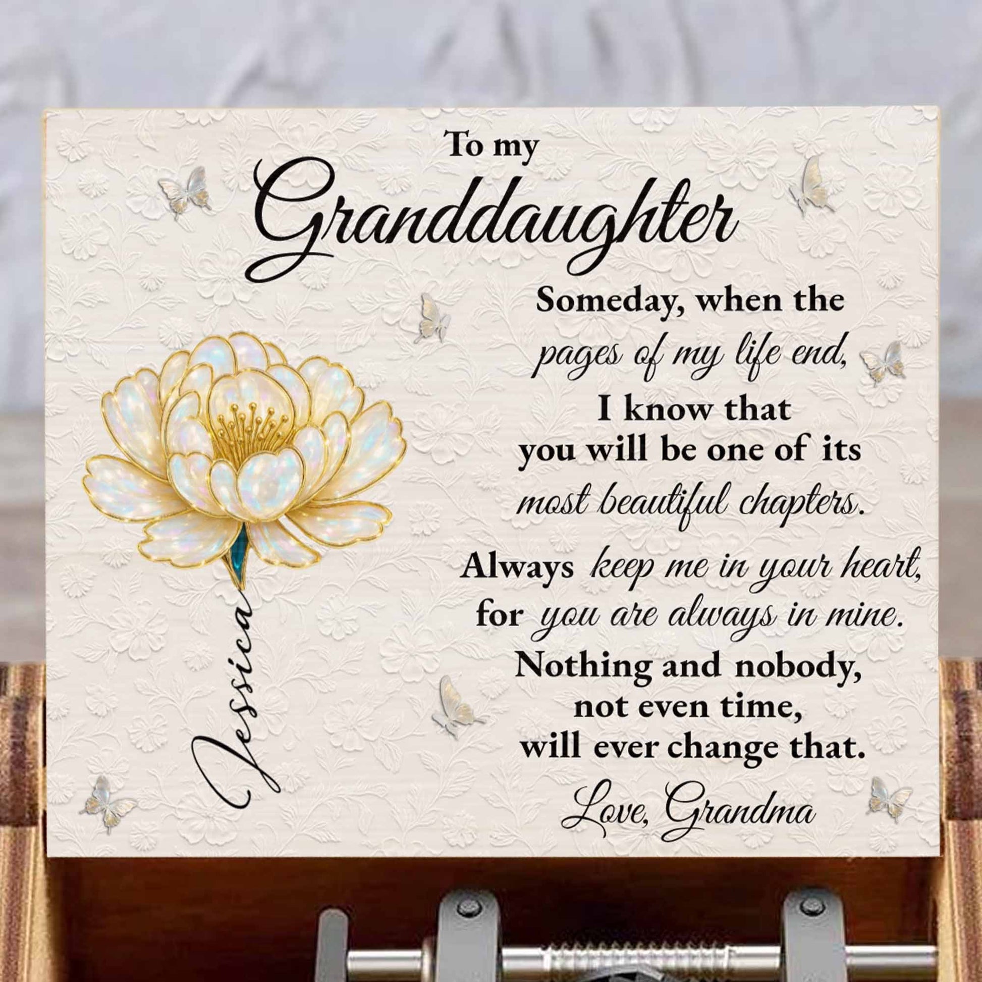To My Granddaughter, Beautiful Flower And Butterflies