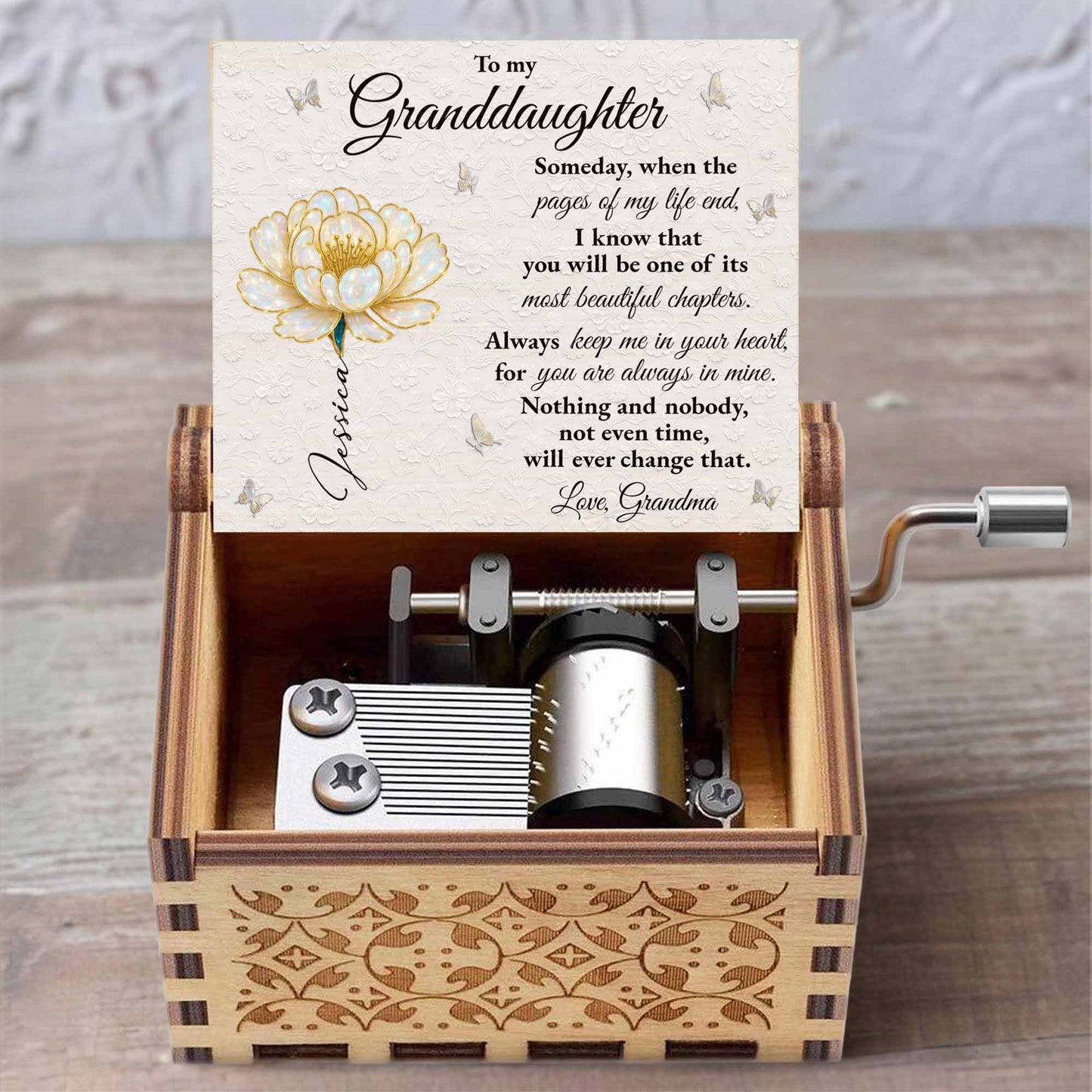 To My Granddaughter, Beautiful Flower And Butterflies