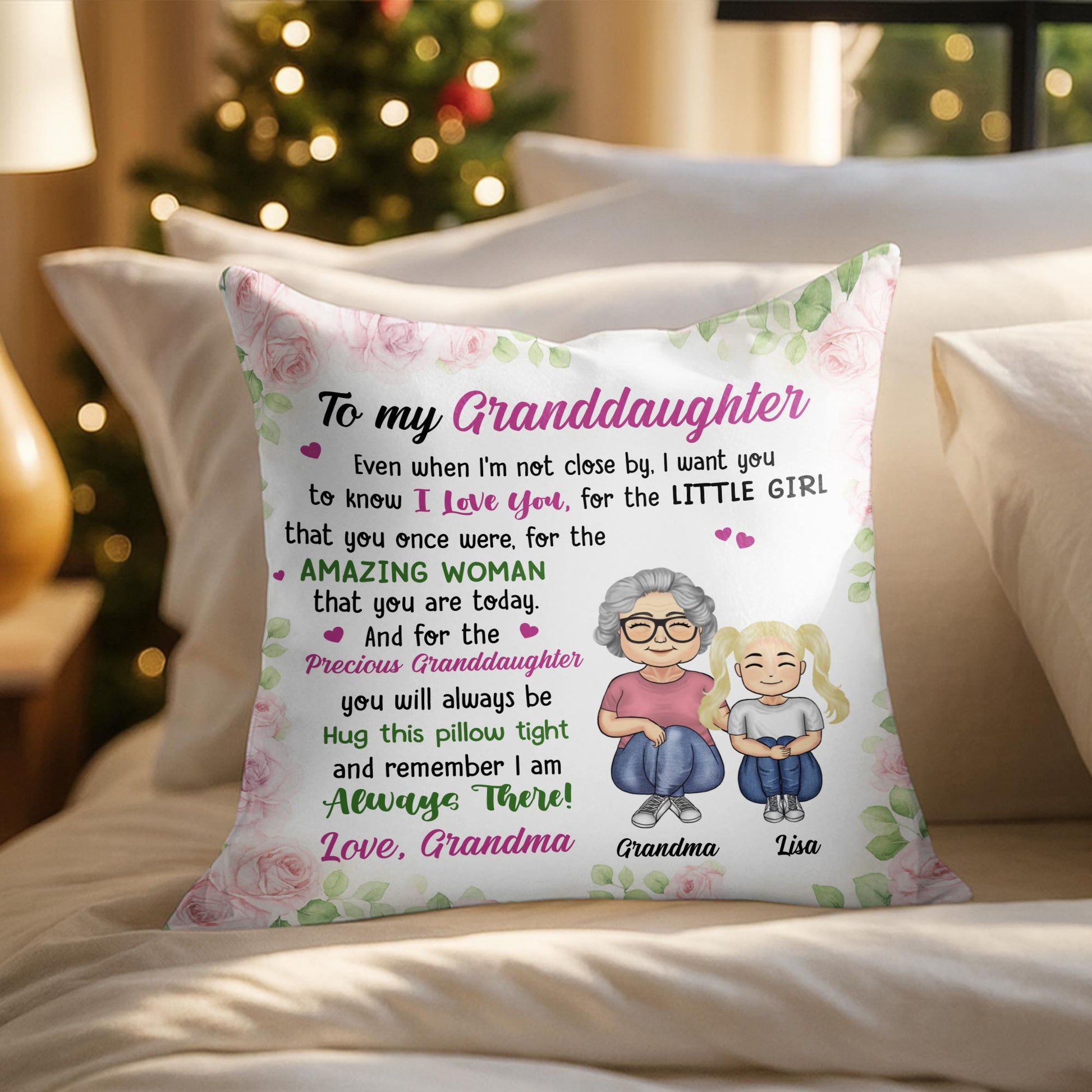 To My Granddaughter, Remember I Am Always There, Flowers, Cartoon Characters