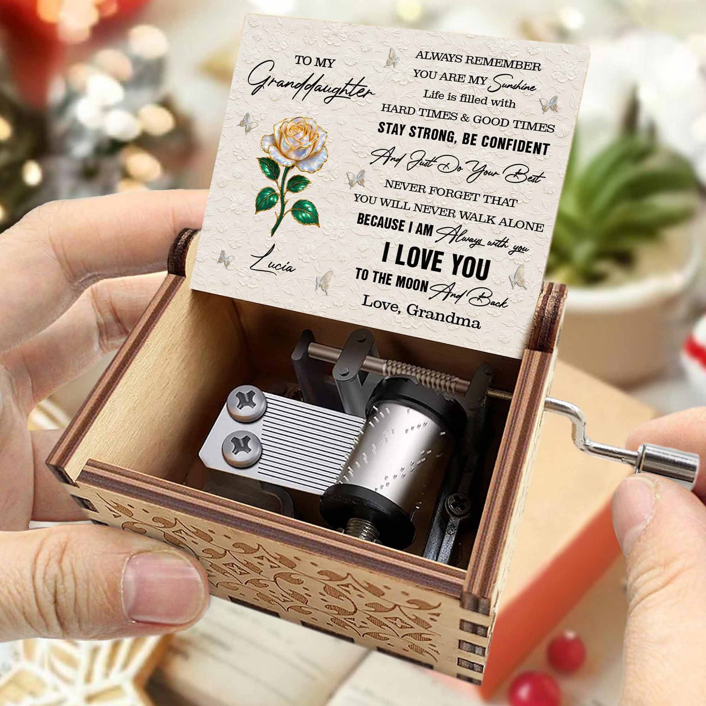 To My Granddaughter Rose And Butterflies Keepsake