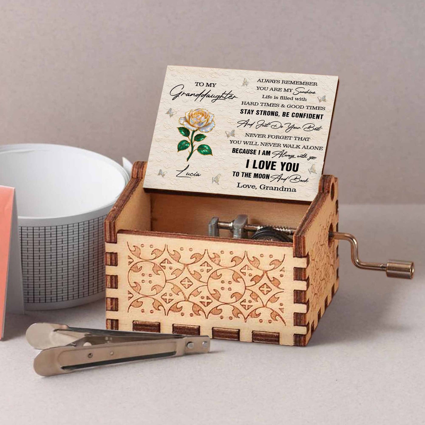 To My Granddaughter Rose And Butterflies Keepsake