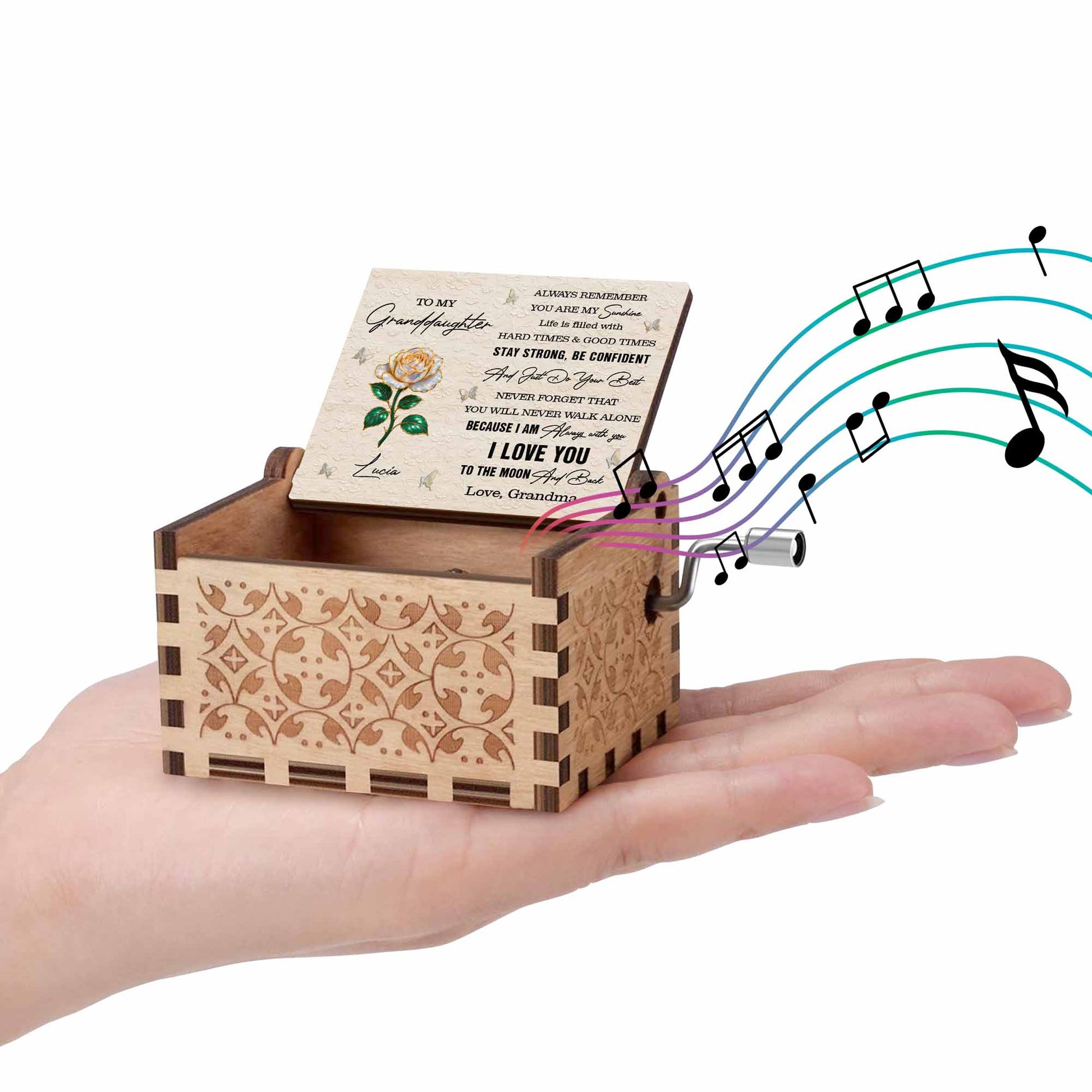 To My Granddaughter Rose And Butterflies Keepsake