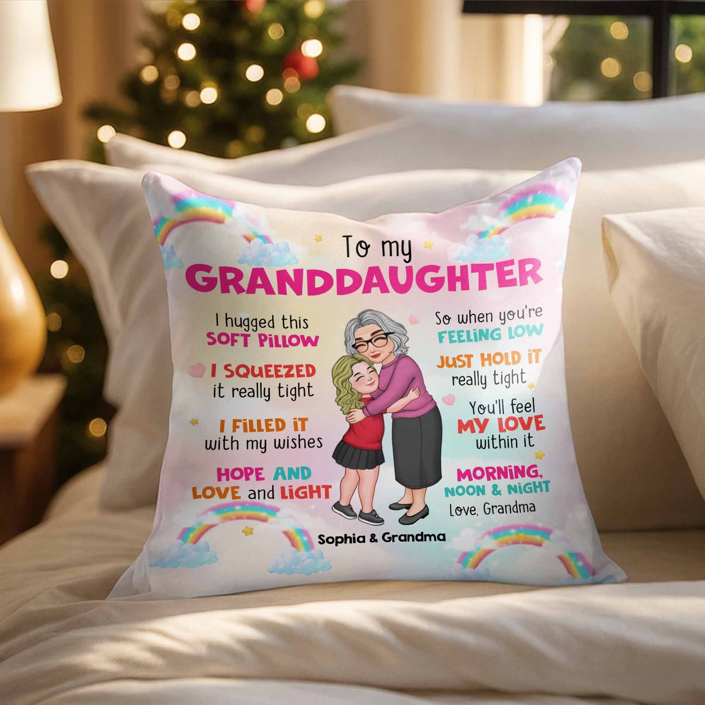 To My Granddaughter Feel My Love Pillow