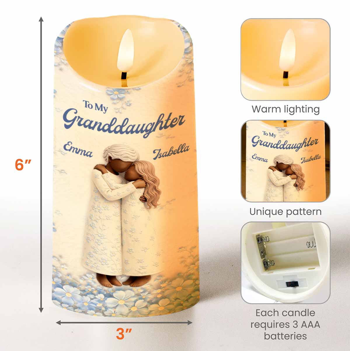 To My Granddaughter, Floral Grandmother And Granddaughter Embrace