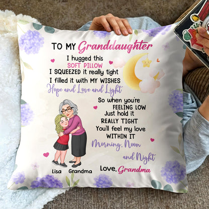 To My Granddaughter, Heartwarming Message With Flowers And Moon