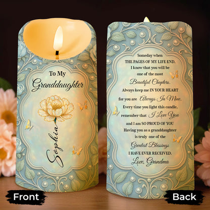 Always In My Heart Beautiful Chapters Granddaughter - Personalized Custom LED Candle - GDT572_LECA