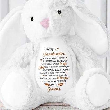 To My Granddaughter Love Promise Stuffed Bunny