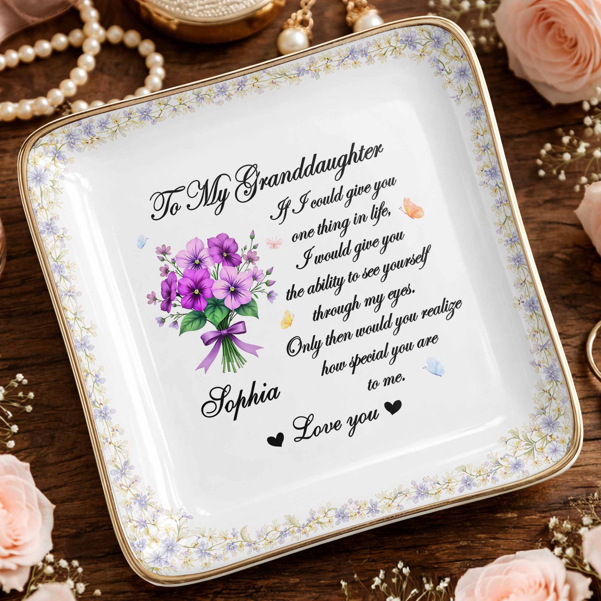 To My Granddaughter If I Could Give You One Thing Purple Flowers