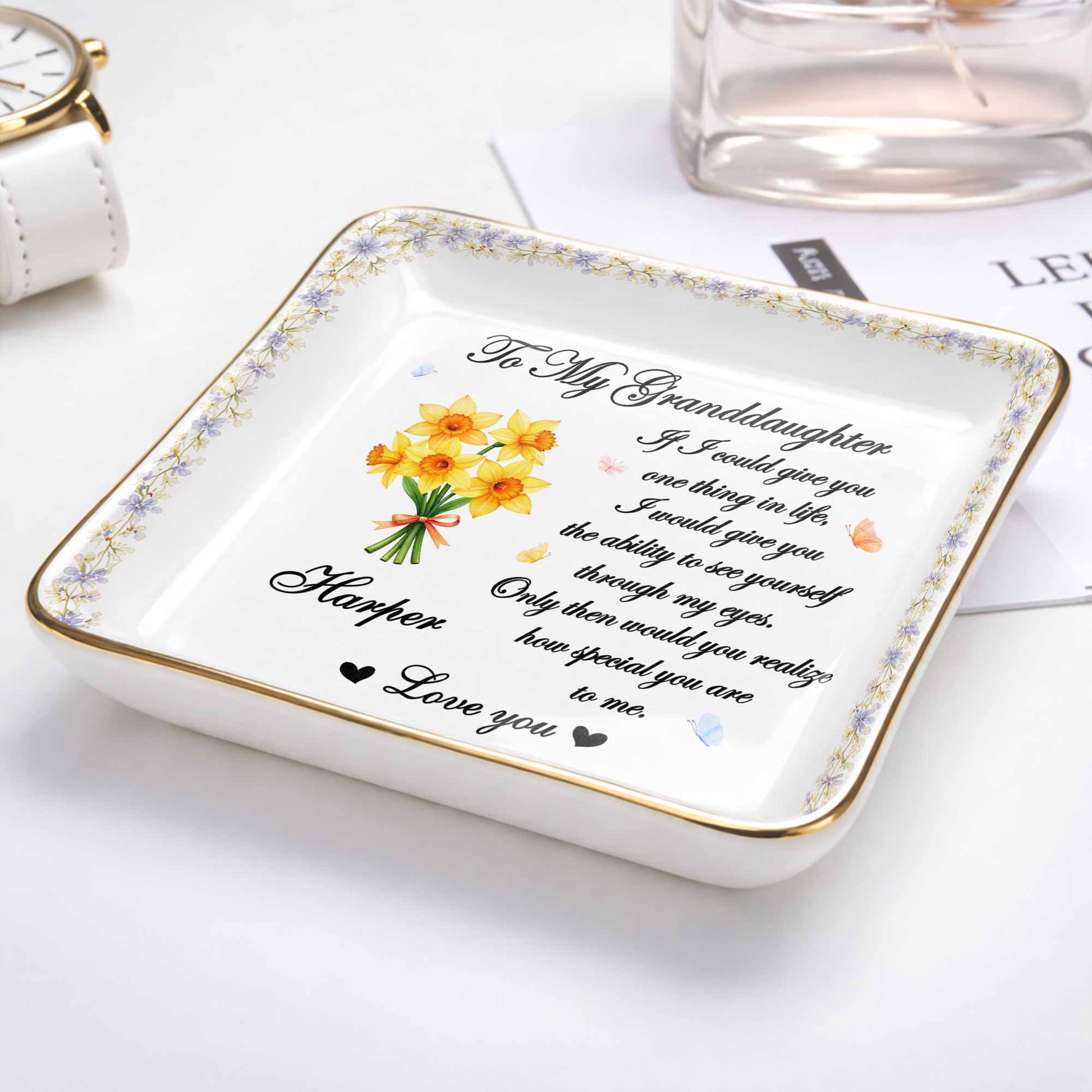 To My Granddaughter If I Could Give You One Thing Purple Flowers