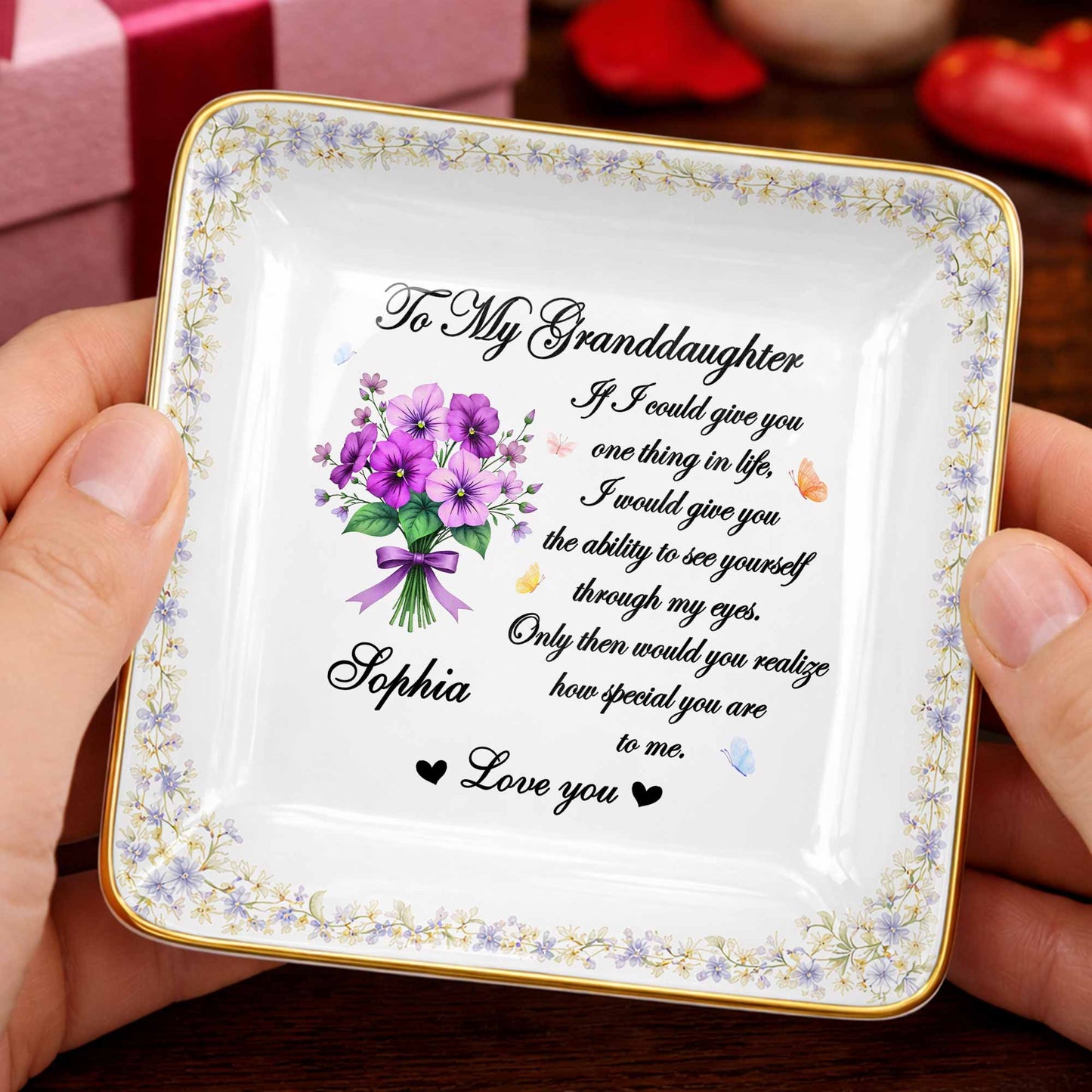 To My Granddaughter If I Could Give You One Thing Purple Flowers