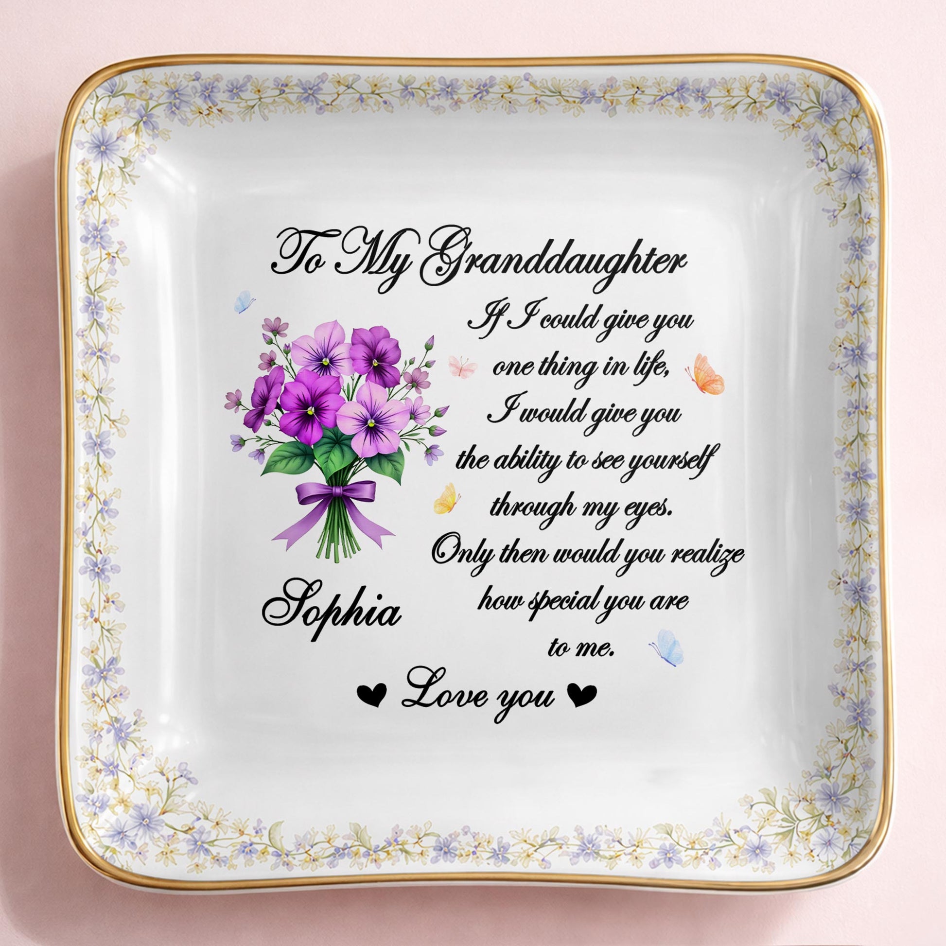 To My Granddaughter If I Could Give You One Thing Purple Flowers