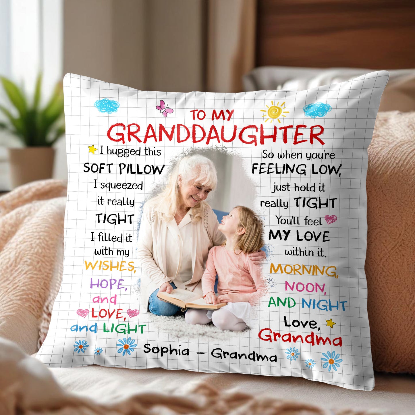 To My Granddaughter, A Soft Pillow Filled With Love