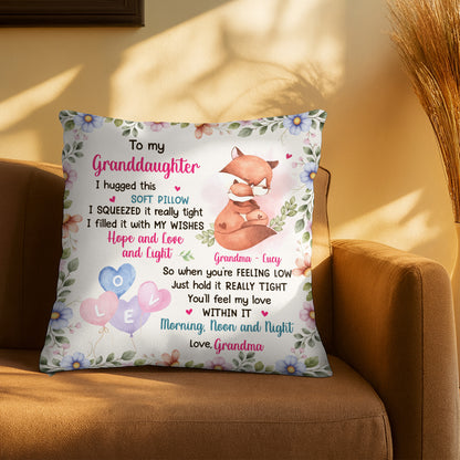To My Granddaughter, Love And Wishes Soft Pillow