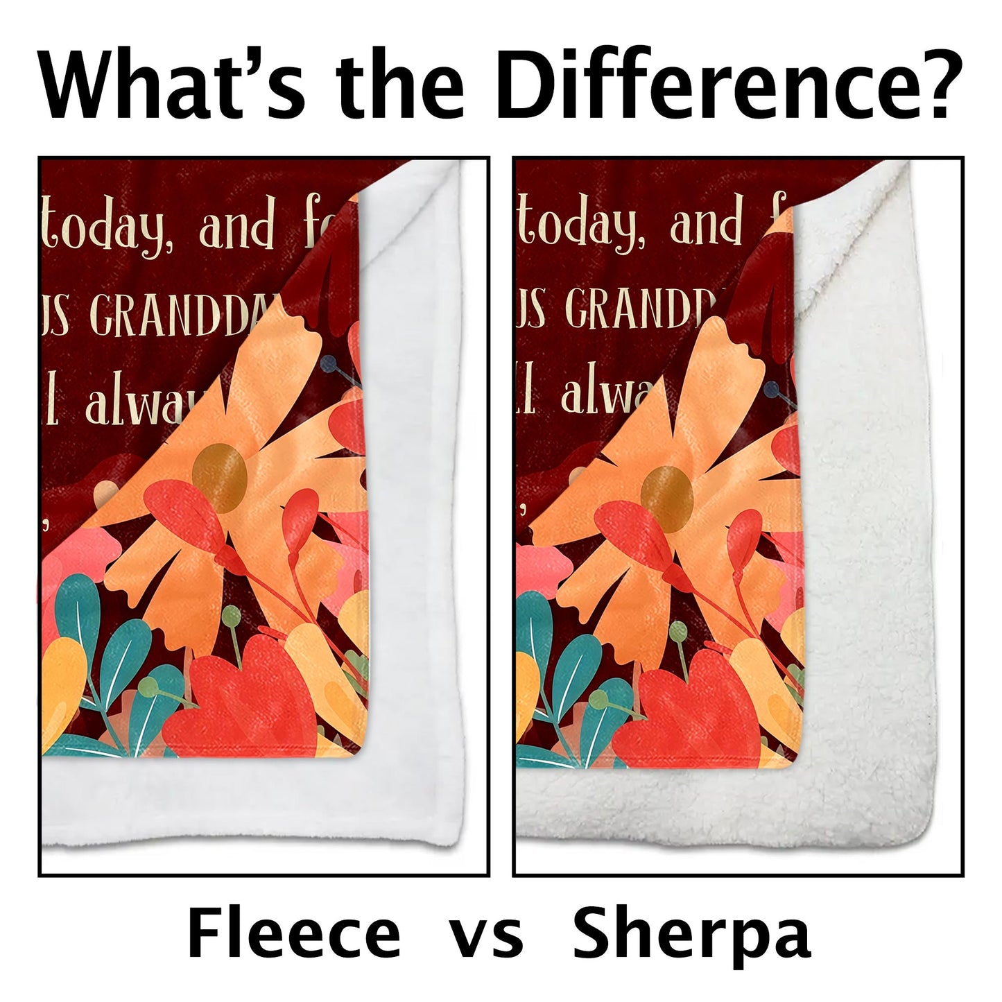 To My Granddaughter, Love From Grandma With Roses - Personalized Custom Blanket - GDT590_BLK