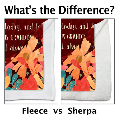 To My Granddaughter, Love From Grandma With Roses - Personalized Custom Blanket - GDT590_BLK