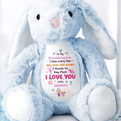 To My Granddaughter, I Love You Bunny With Heart And Flowers