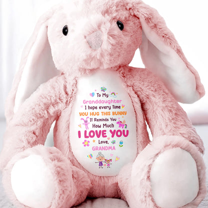 To My Granddaughter, I Love You Bunny With Heart And Flowers