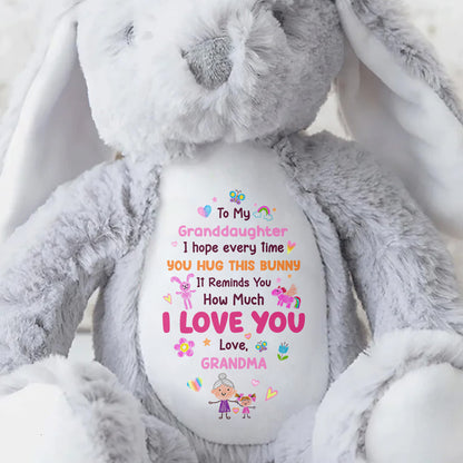 To My Granddaughter, I Love You Bunny With Heart And Flowers