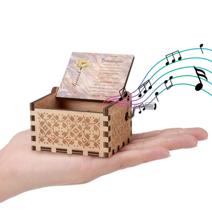 To My Granddaughter, Always Remember Your Crown And Flower - Custom Music Box With "You Are My Sunshine" Tune - GDT593_MZB