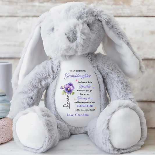 Leave A Little Sparkle Wherever You Go, Flowers Design - Personalized Stuffed Bunny - GDT594_BUN