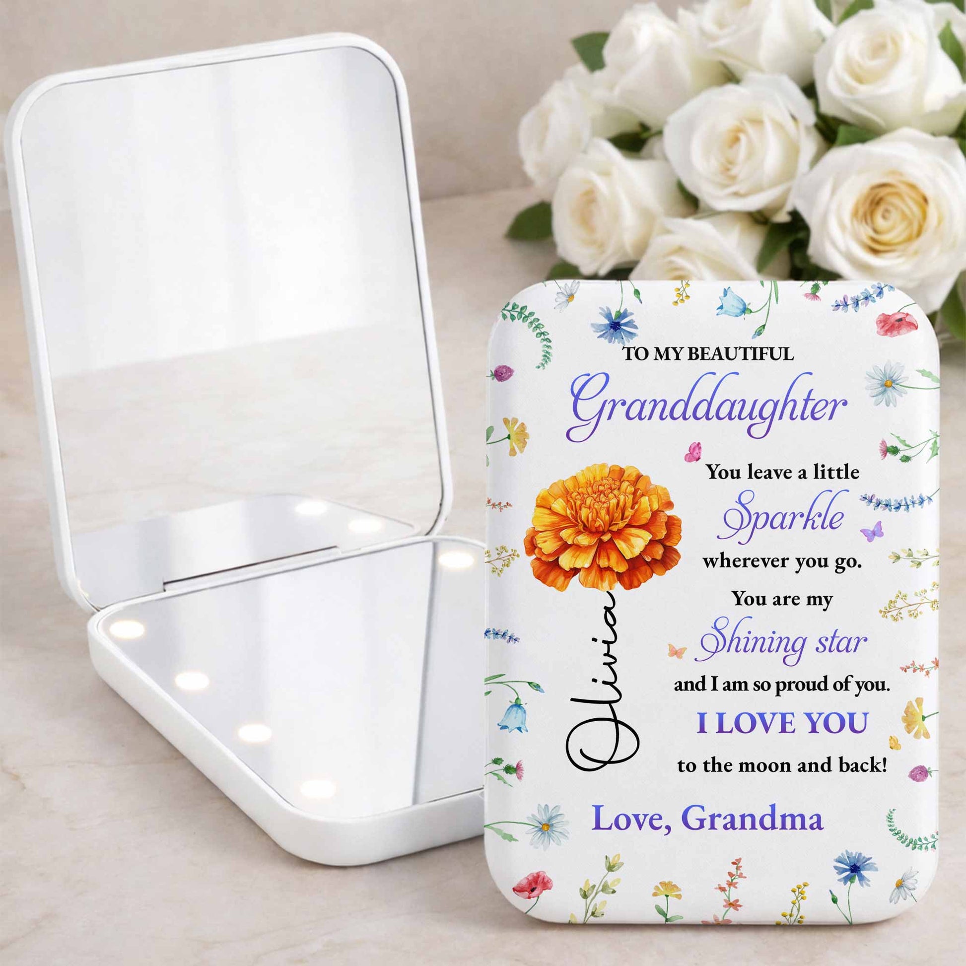 To My Beautiful Granddaughter You Leave A Little Sparkle Purple Flower