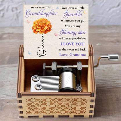 To My Beautiful Granddaughter Sparkle Wherever You Go Purple Flower