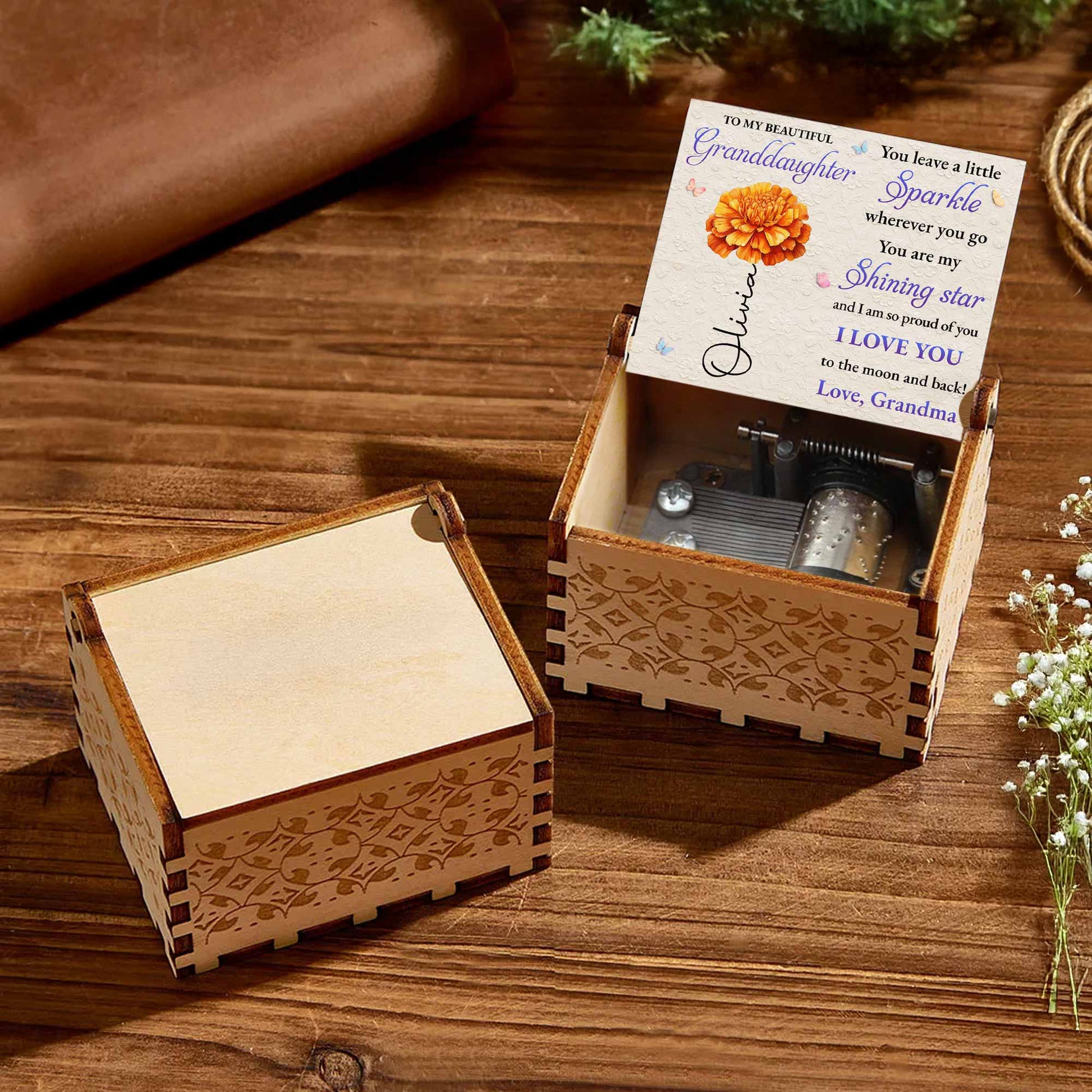 To My Beautiful Granddaughter Sparkle Wherever You Go Purple Flower