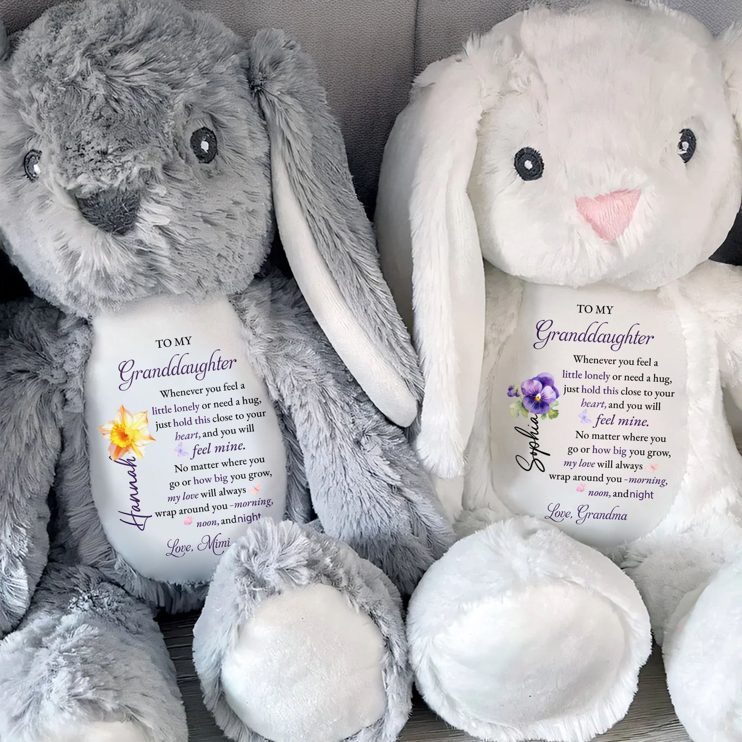 To My Granddaughter, Love Wrapped In A Stuffed Bunny