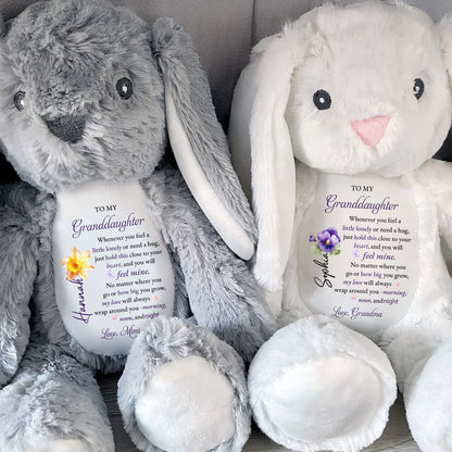 To My Granddaughter, Love Wrapped In A Stuffed Bunny