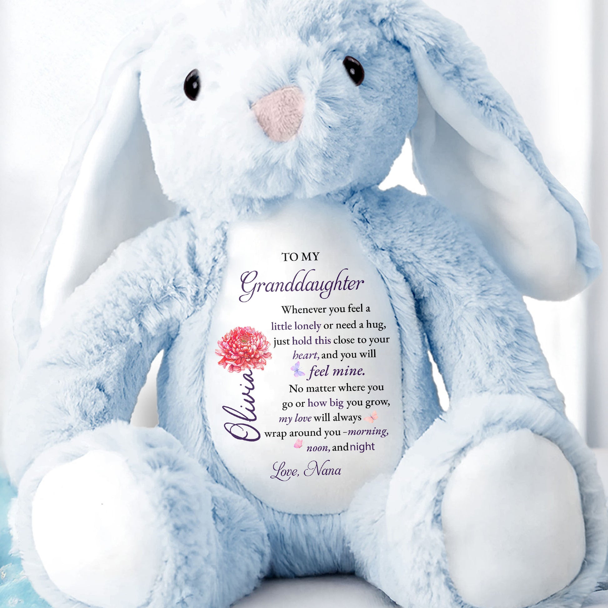 To My Granddaughter, Love Wrapped In A Stuffed Bunny