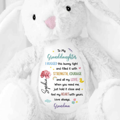 To My Granddaughter, Hugged Bunny With Love