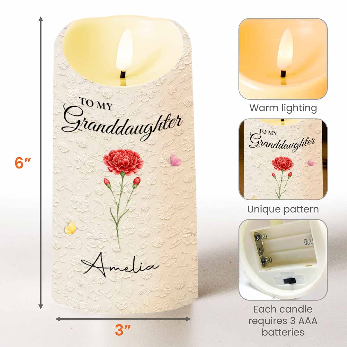 To My Granddaughter Once Upon A Time Purple Flower And Butterflies