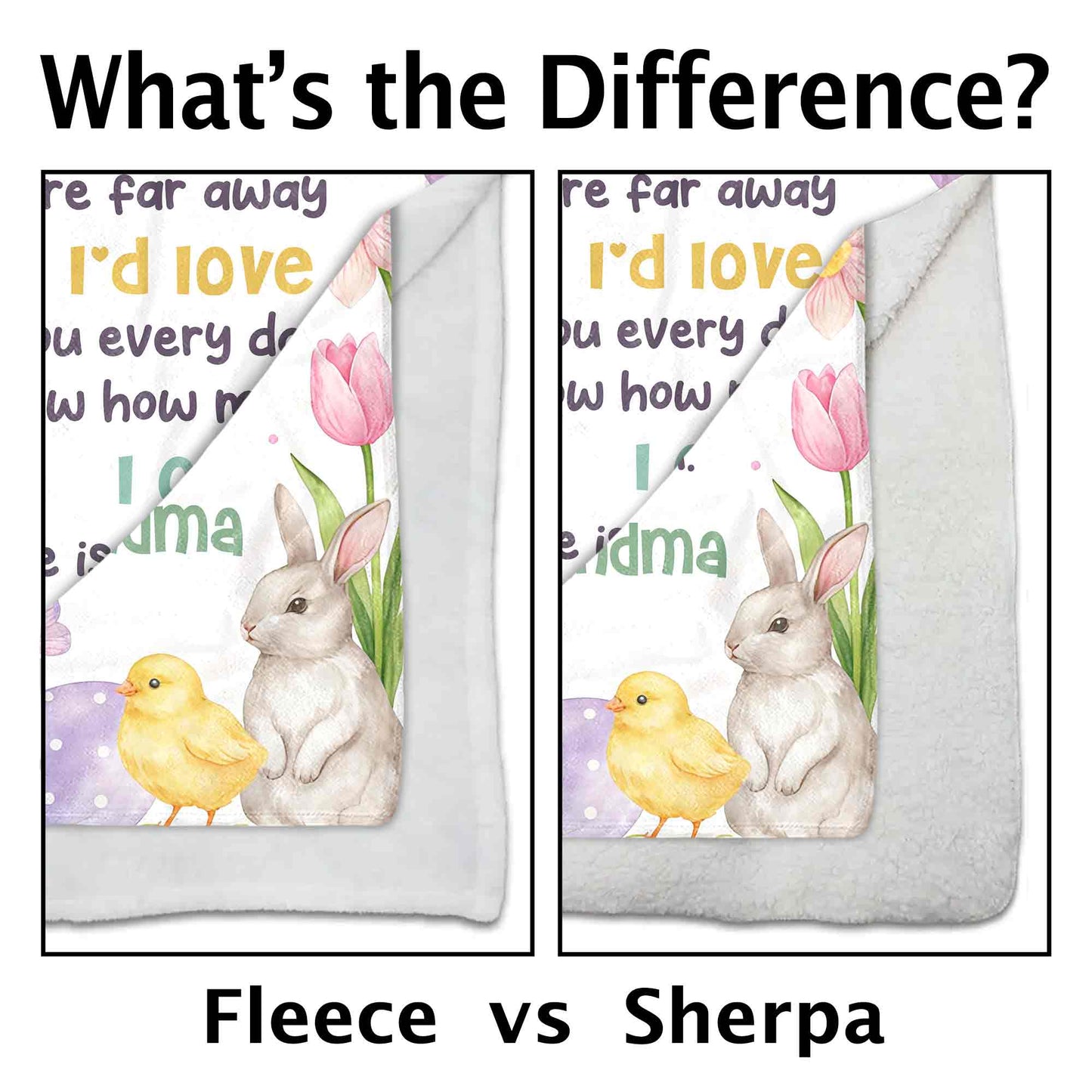 To My Granddaughter Hug Blanket With Easter Eggs And Bunnies