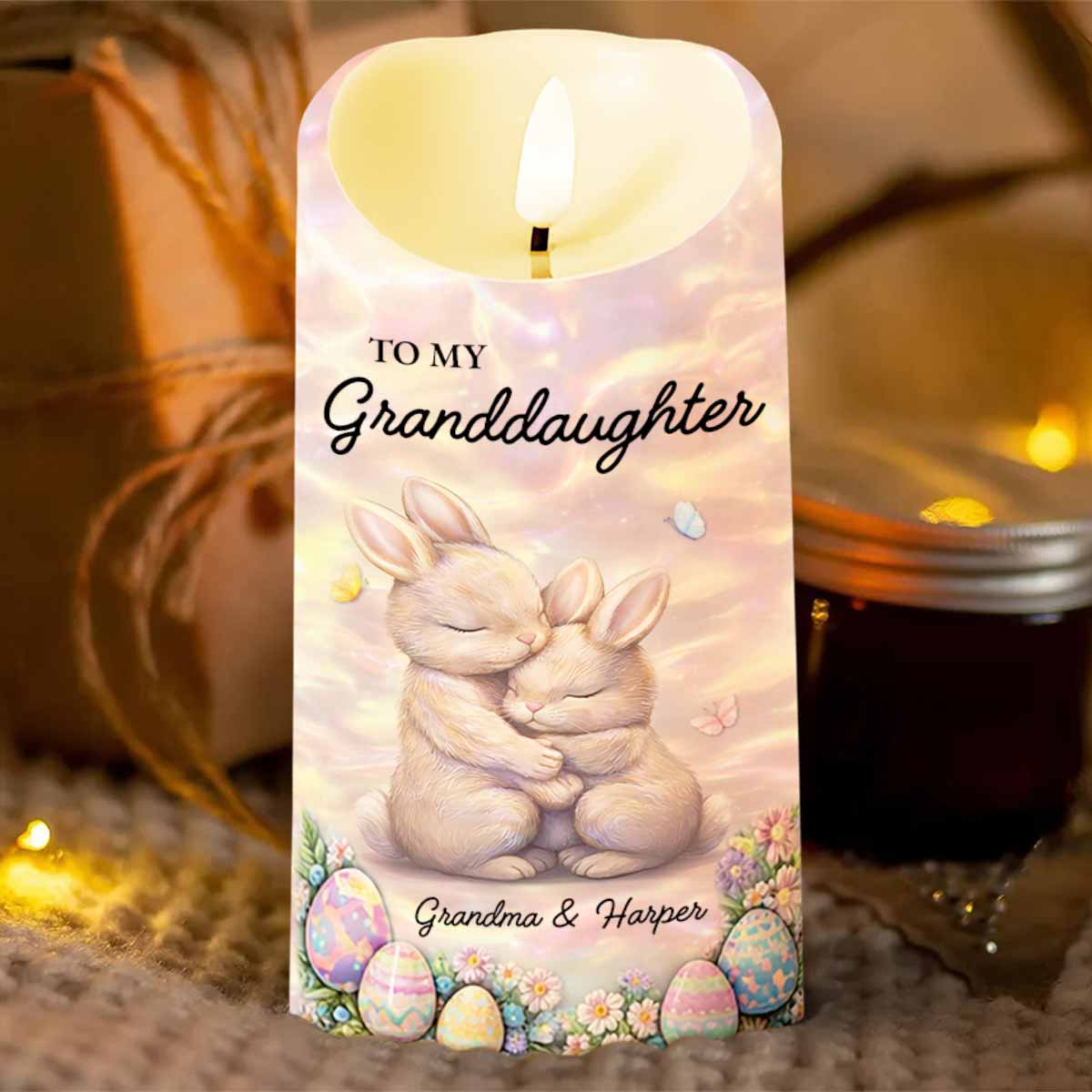 To My Granddaughter Leave A Little Sparkle Bunnies and Easter Eggs