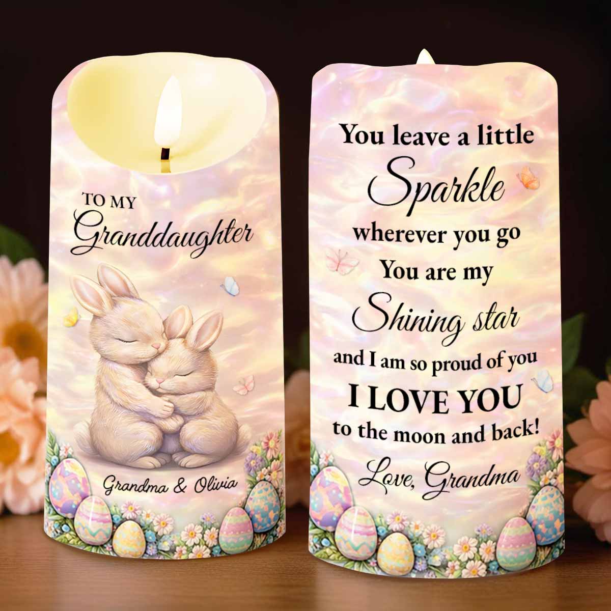 To My Granddaughter Leave A Little Sparkle Rabbit And Easter Eggs