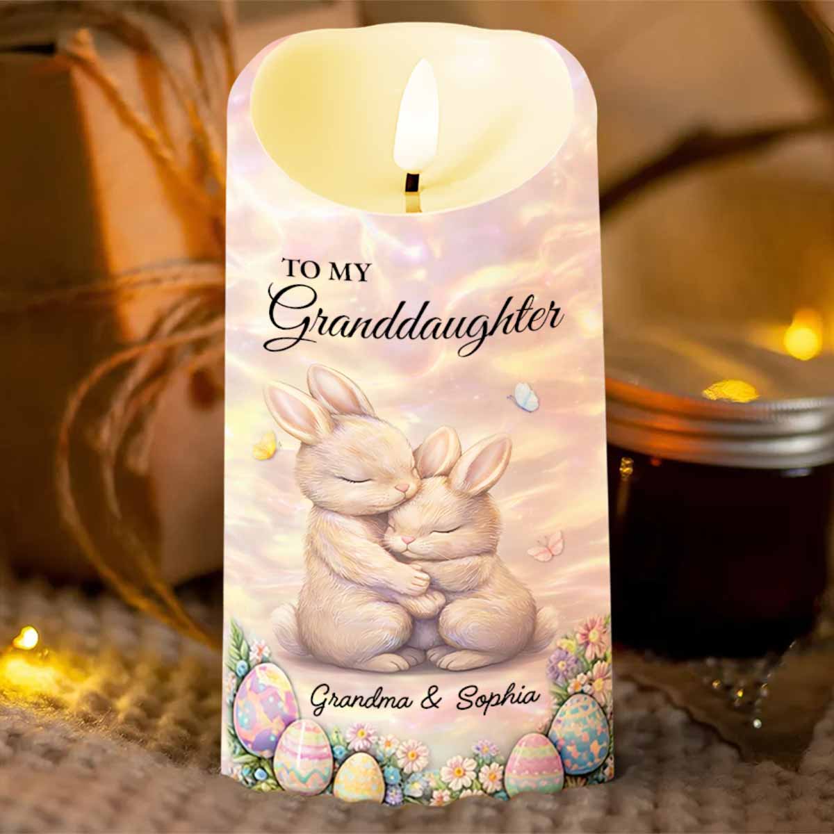 To My Granddaughter Leave A Little Sparkle Rabbit And Easter Eggs