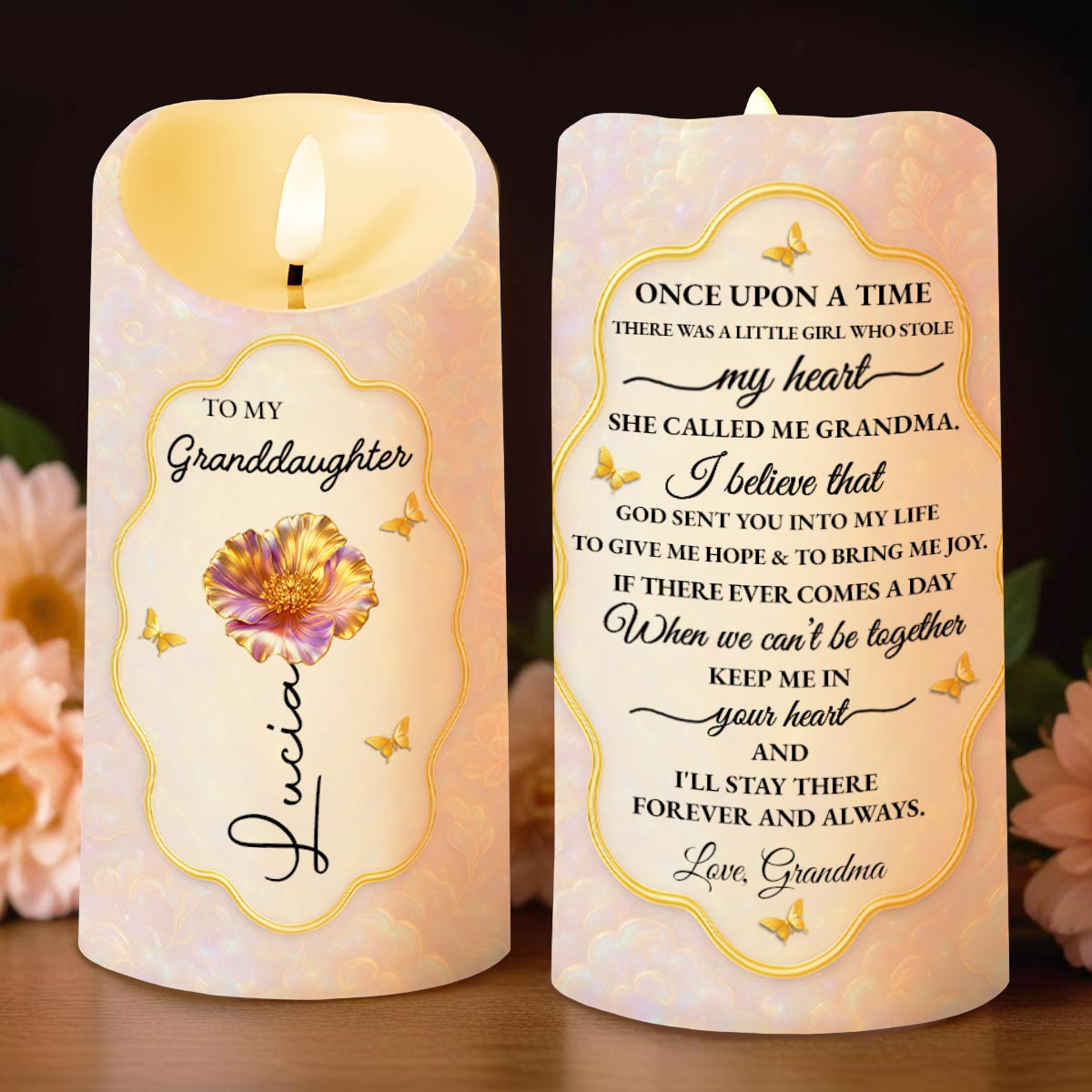 To My Granddaughter Once Upon A Time Flower Butterflies Heart