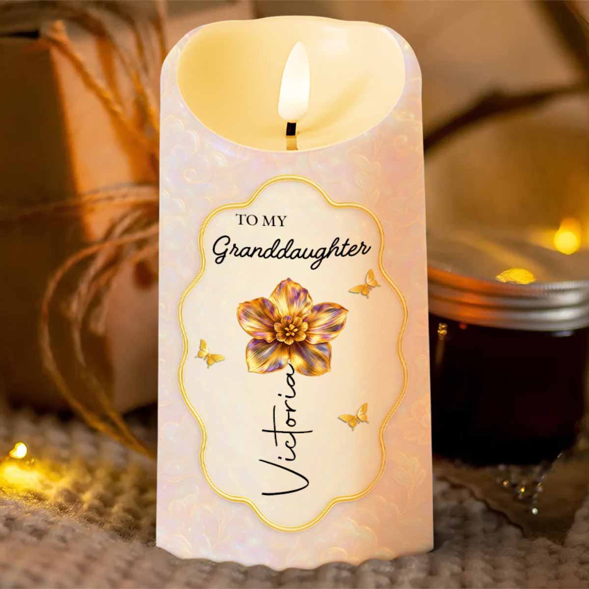 To My Granddaughter Once Upon A Time Flower Butterflies Heart