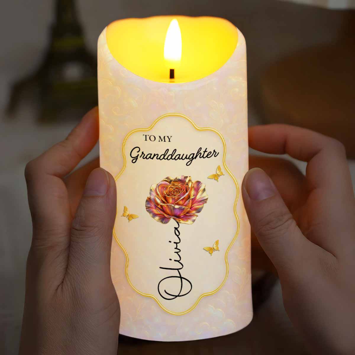 To My Granddaughter Once Upon A Time Flower Butterflies Heart