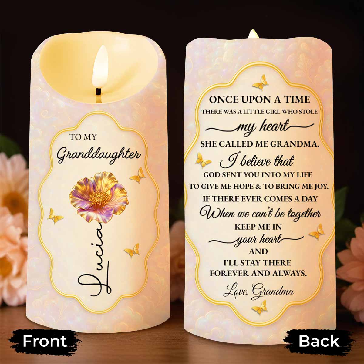 To My Granddaughter Once Upon A Time Flower Butterflies Heart