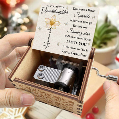 To My Beautiful Granddaughter You Leave A Little Sparkle Flower Butterfly