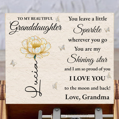 To My Beautiful Granddaughter You Leave A Little Sparkle Flower Butterfly