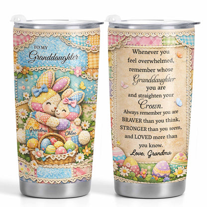 To My Granddaughter Straighten Your Crown Patchwork Bunnies and Flowers